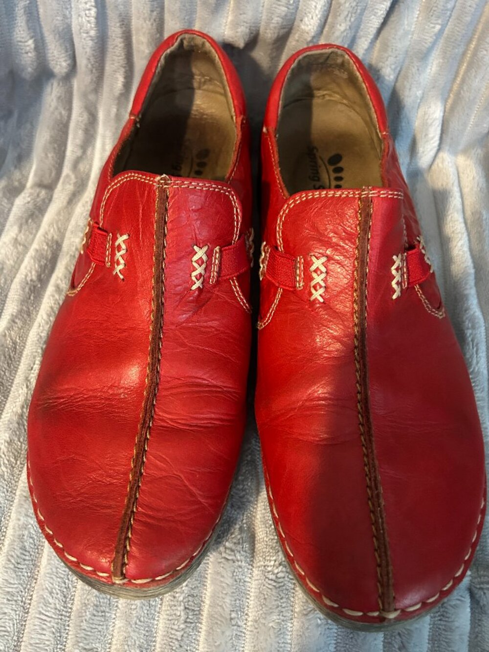Red Leather Sprin Step shoes